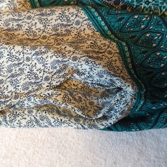 Mountain Fest Cream and Teal Green Print Swing Dress - Picture 11 of 11